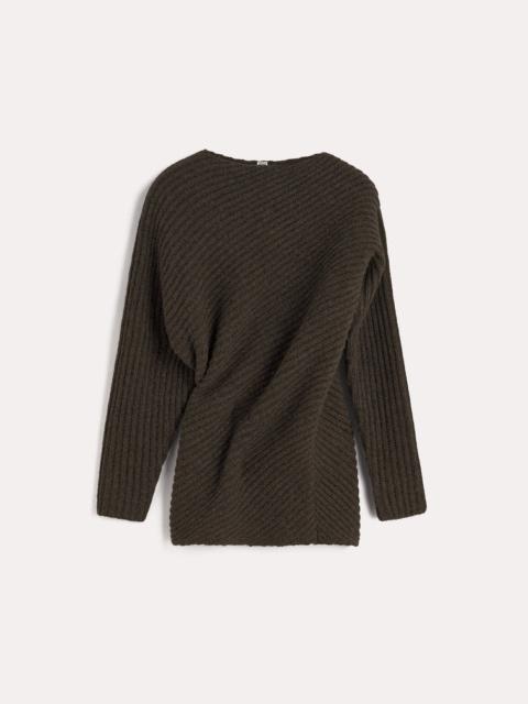 Twisted rib knit chocolate