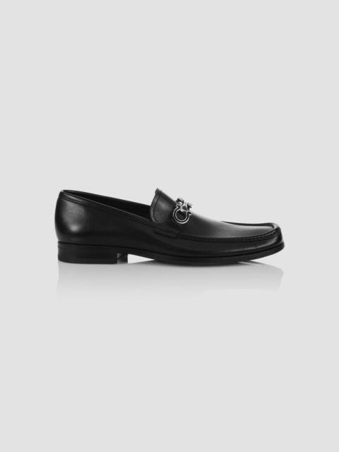 FERRAGAMO Men's Chris Horse-Bit Leather Loafers - Nero