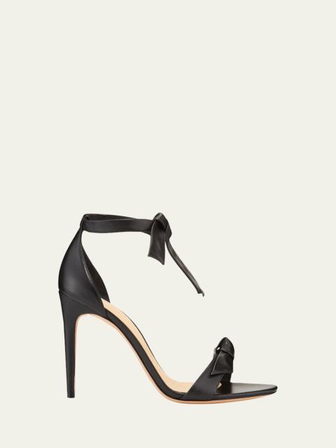 ALEXANDRE BIRMAN Clarita Leather Ankle-Tie 100mm High-Heel Sandals, Black