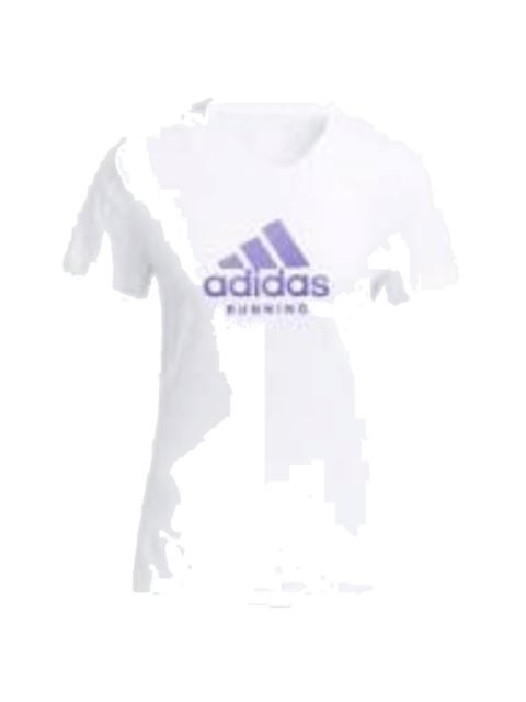 (WMNS) adidas Aeroready Running Logo Graphic T-Shirt Asia Sizing 'White Purple' HA6674