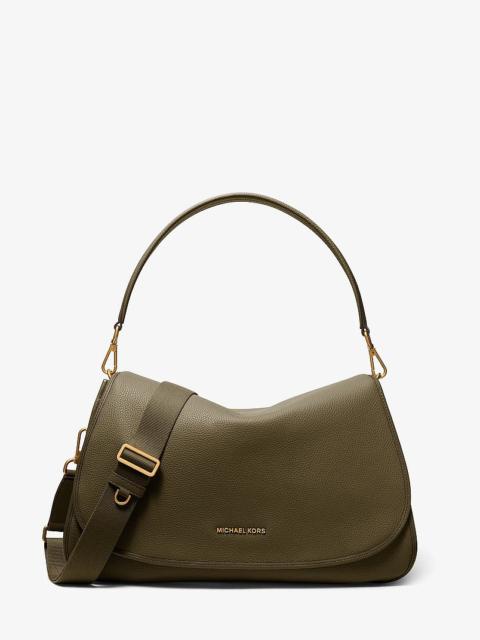 MICHAEL KORS Holmes Extra-Large Pebbled Leather Convertible Messenger Bag