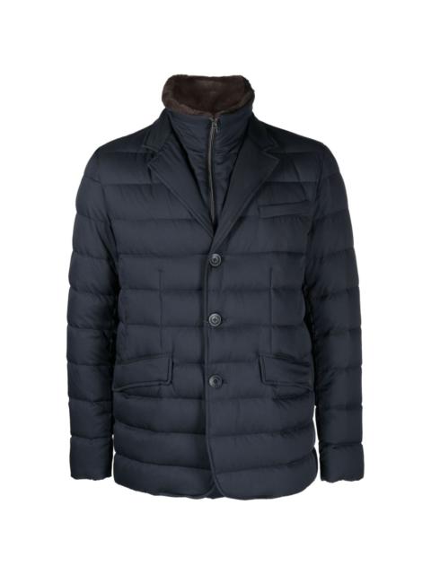 high-neck layered padded jacket