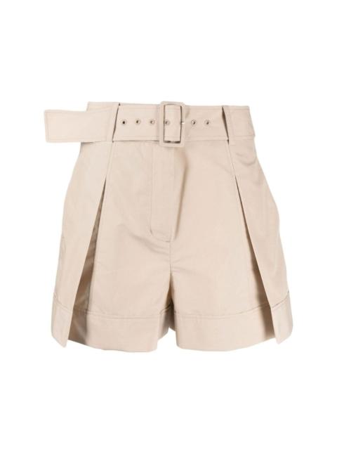 pleat-detailing belted shorts