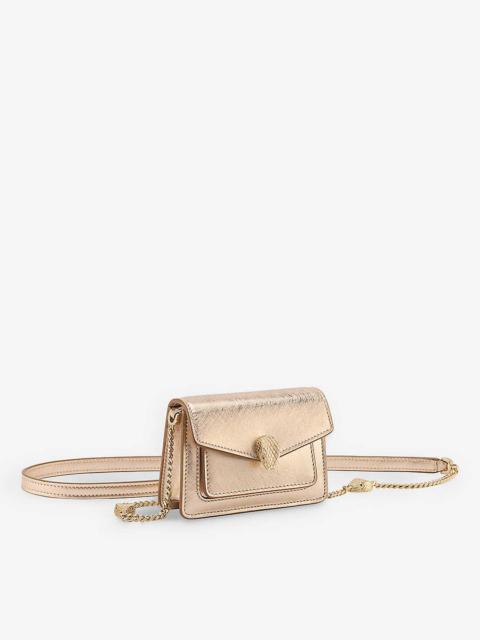 Serpenti Forever brand-plaque leather cross-body bag