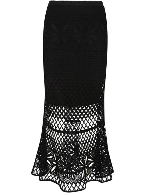 PINKO crochet-effect maxi skirt