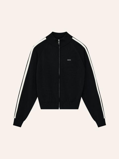 P.E NATION RETREAT KNIT JACKET IN BLACK & WHISPER WHITE