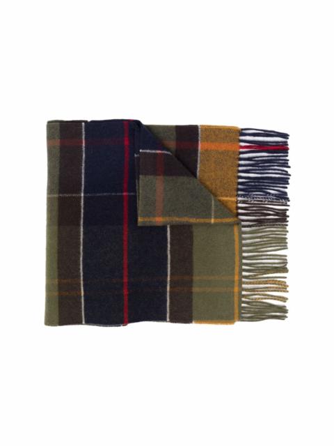 plaid-check print scarf