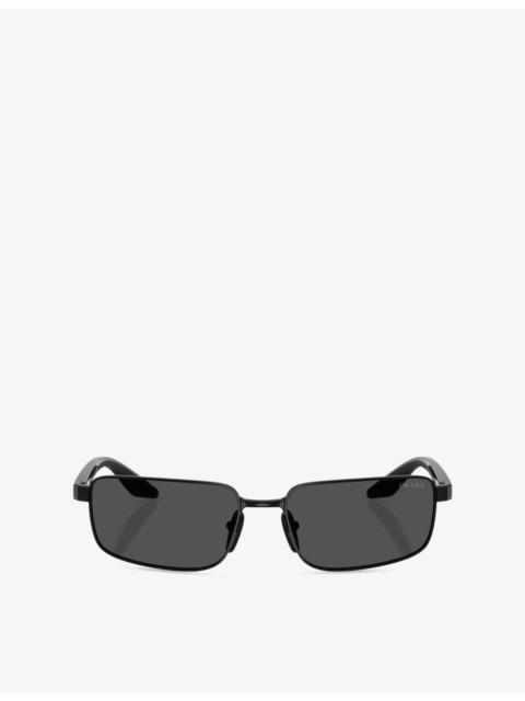 Prada PS 50ZS Rectangular-Frame Metal Sunglasses