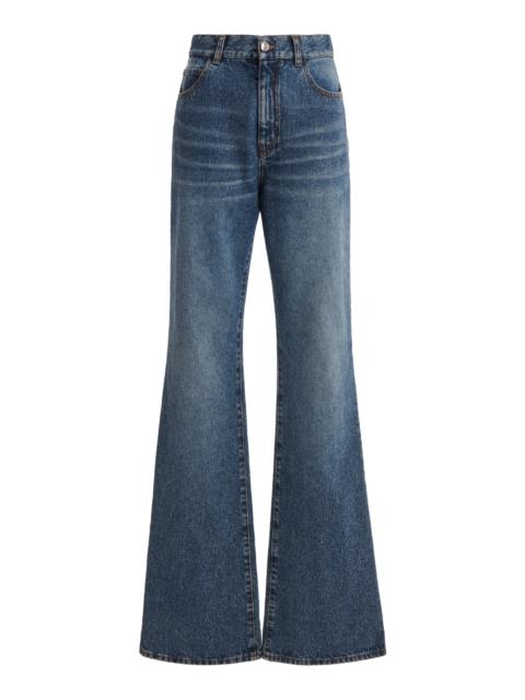Chloé Mid-Rise Cotton-Hemp Denim Jeans medium wash
