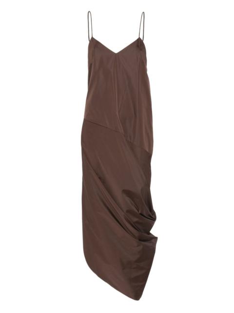 ST. AGNI paper-taffeta drape-detail midi dress