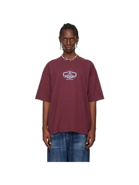 VETEMENTS Burgundy 'Brugge' Tourist T-shirt