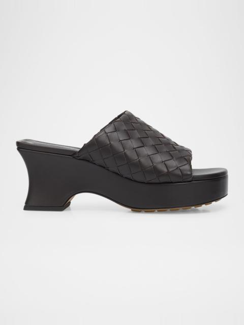 Bottega Veneta 70mm Rosita Intrecciato Leather Wedge Mules