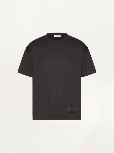 Valentino COTTON T-SHIRT WITH MAISON VALENTINO TAILORING LABEL
