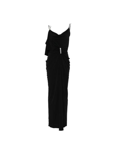 drapped clip maxi dress