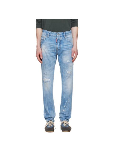 DSQUARED2 Blue Light Wash Teddy Jeans