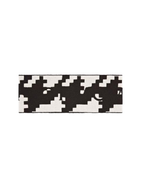 PERFECT MOMENT houndstooth-print logo head band