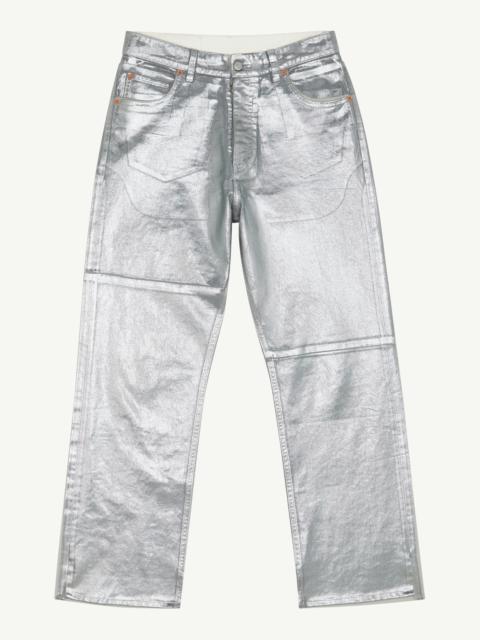 Foiled tapered jeans