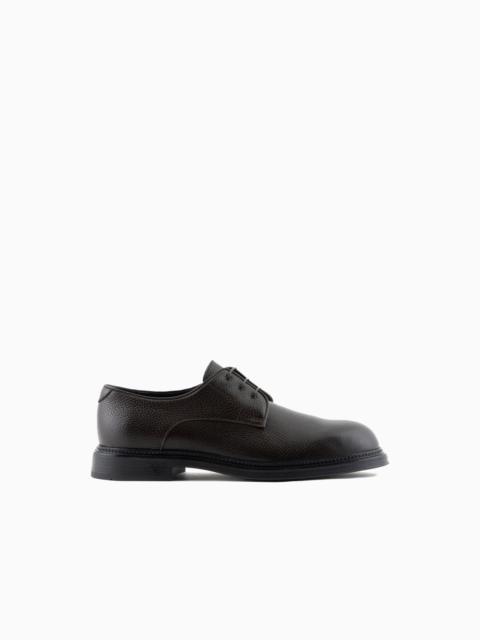 EMPORIO ARMANI Pebbled leather Derby shoes