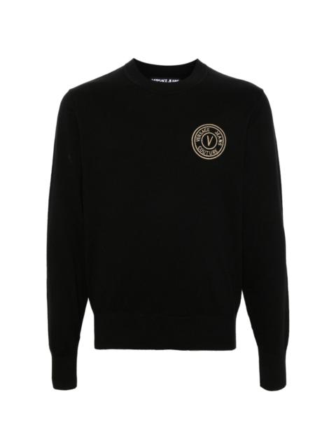 VERSACE JEANS COUTURE logo-embroidered crew-neck jumper