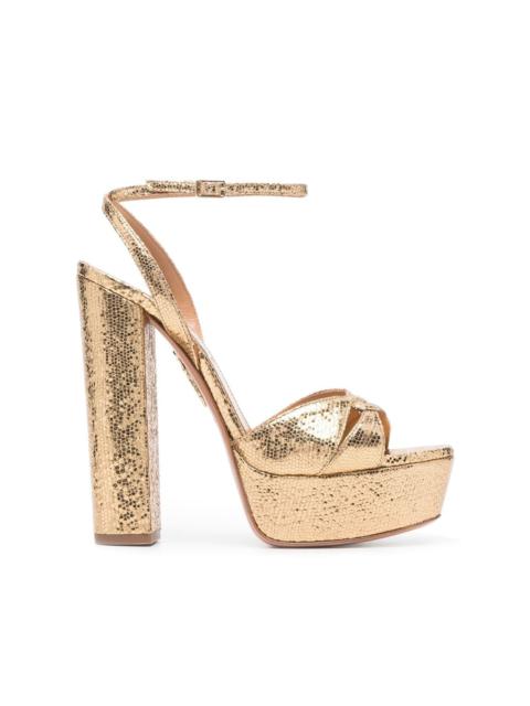 150mm metallic-effect platform sandals