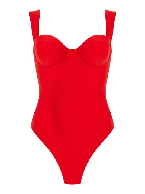 SIMKHAI Kyle Bustier Swimsuit red