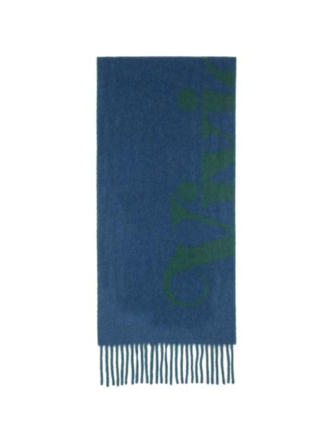 Vivienne Westwood Blue Wool Scarf