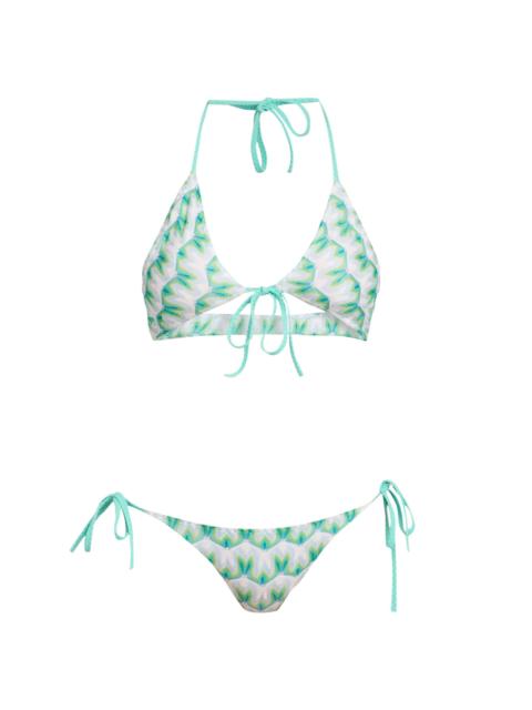 Missoni Women's Tie-Front Knit Bikini - Multi Light Blue Green