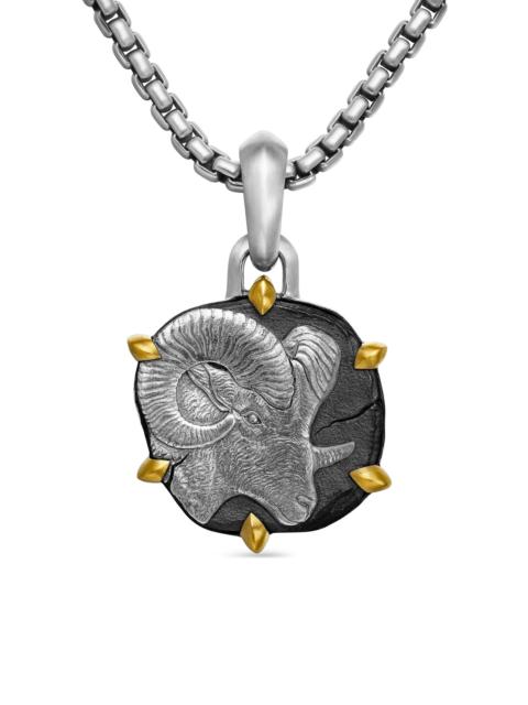 DAVID YURMAN Men's Pisces Amulet in Sterling Silver with 18K Yellow Gold, 33mm - Aries