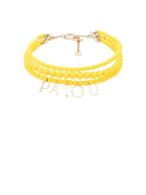 PATOU Pop Pearls logo-cham necklace