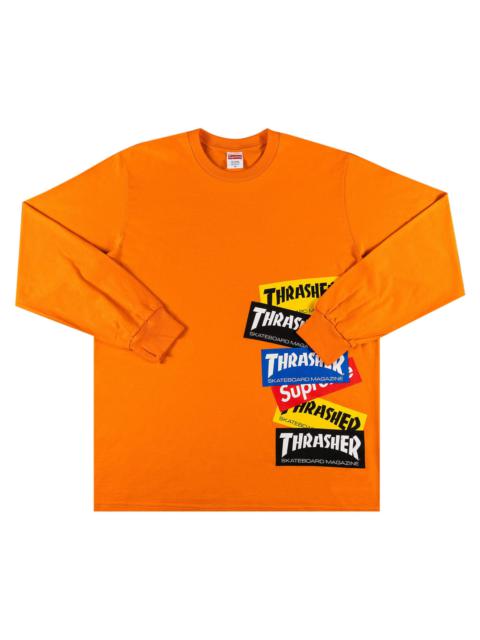 Supreme x Thrasher Multi Logo Long-Sleeve Tee 'Orange'