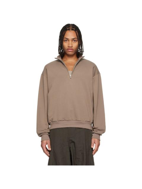 LE17SEPTEMBRE Brown Half-Zip Sweatshirt