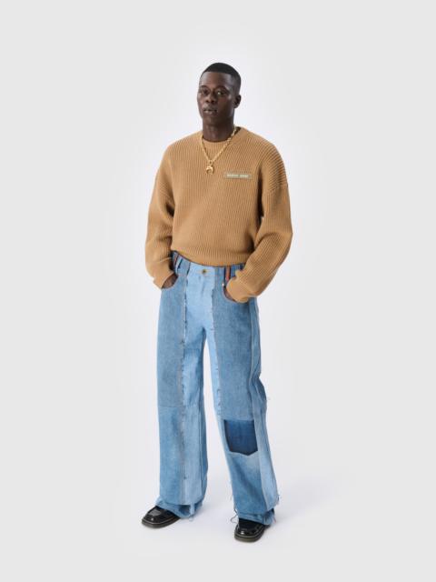Marine Serre Upcycled Denim Loose Jeans