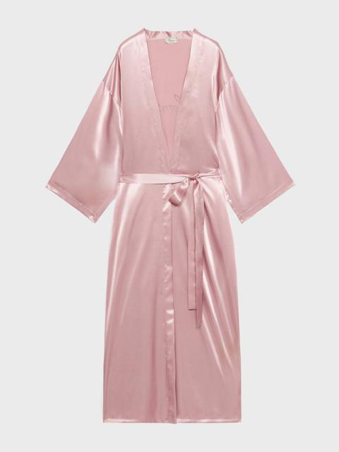 Blumarine SATIN ROBE WITH RHINESTONE BLUMARINE LOGO