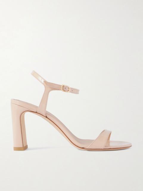 Stuart Weitzman Babette patent-leather sandals Beige