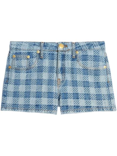 AMI Paris mini checkered denim shorts