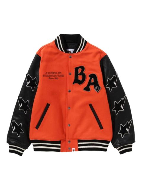 A BATHING APE® A Bathing Ape Relaxed Fit Varsity Jacket 'Orange' 1I80-141-001-ORG