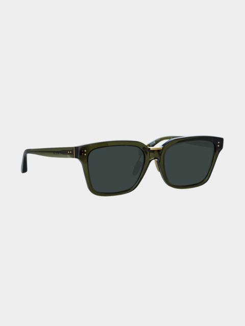 Semi-Transparent Square Acetate & Nylon Sunglasses