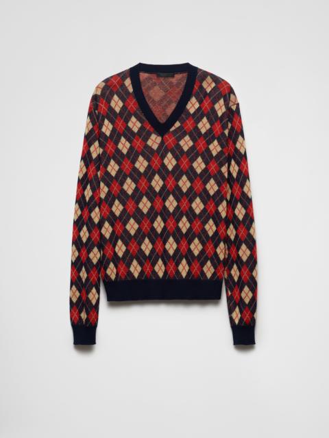 Prada Argyle cotton sweater