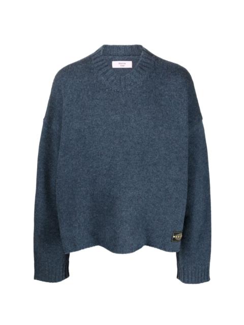logo-patch knitted jumper
