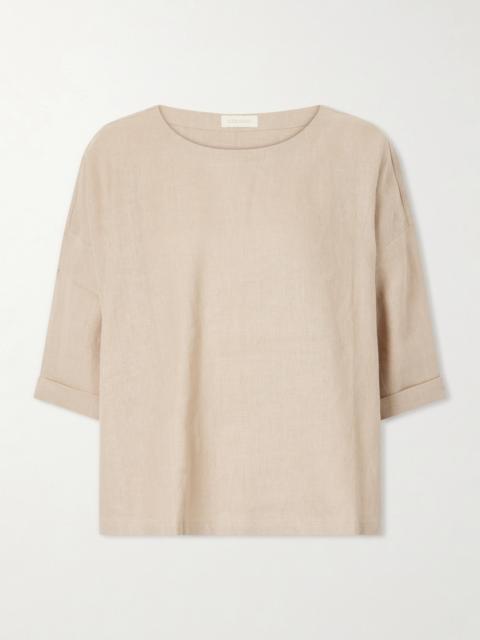 SUZIE KONDI Saria Linen-chambray T-shirt