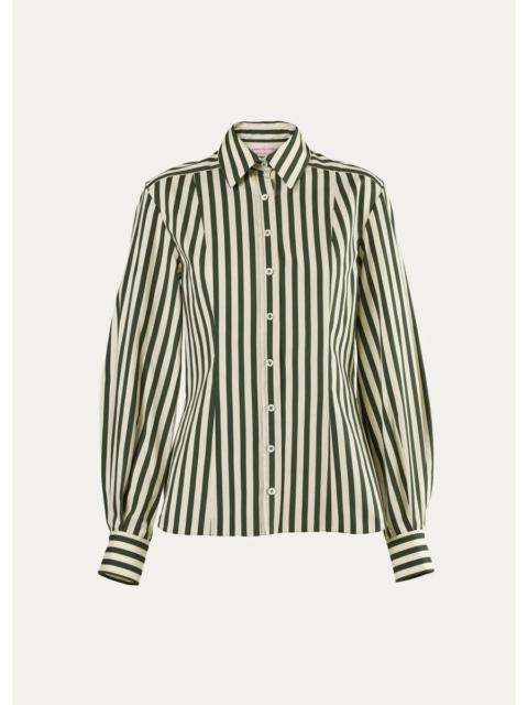 CAROLINA HERRERA Isabella Striped Cotton Shirt