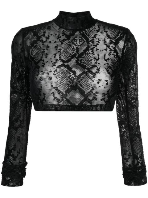 PHILIPP PLEIN geometric-print cropped top