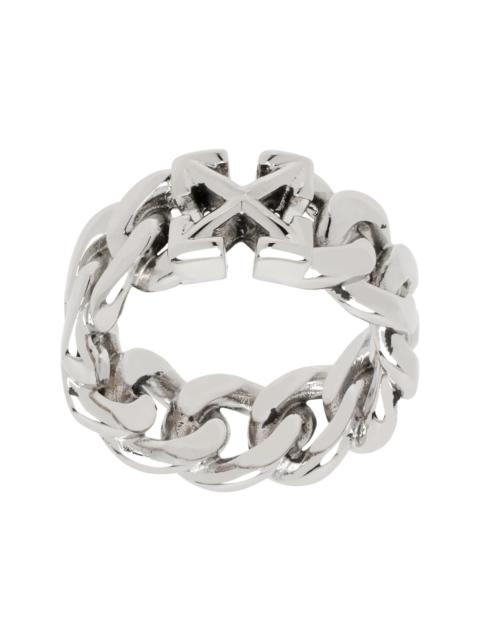 Off-White Silver Arrow Chain Ring