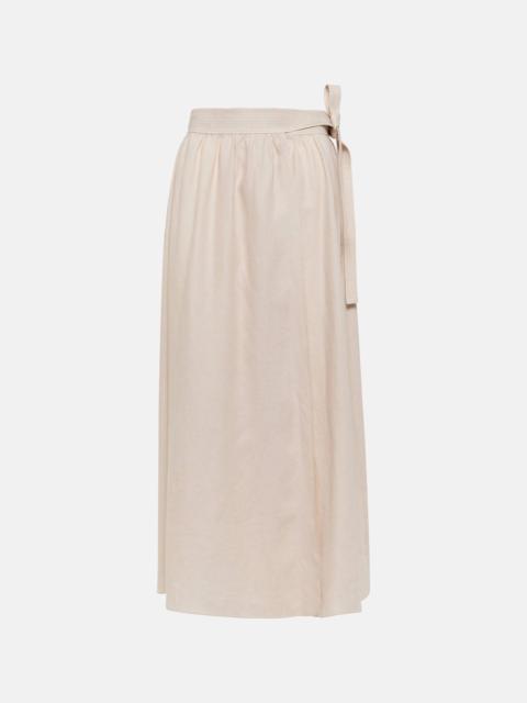 Linen midi skirt