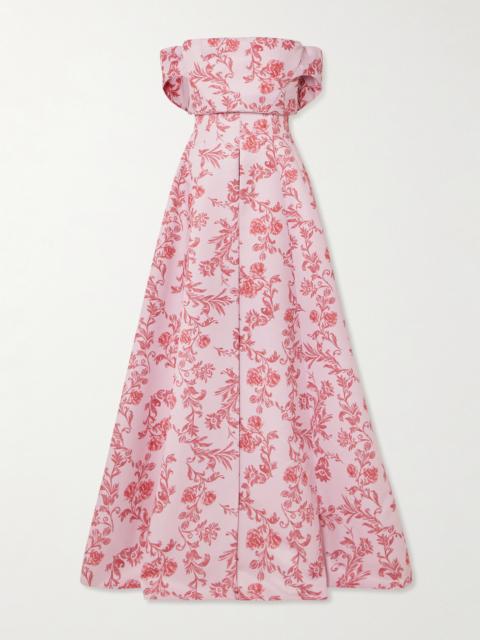 EMILIA WICKSTEAD Auclair Convertible Floral-print Faille Gown