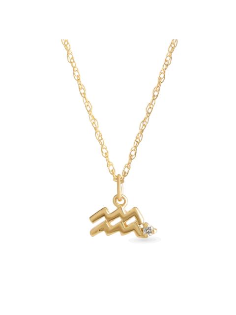 STONE AND STRAND Zodiac Charm Necklace with Diamond