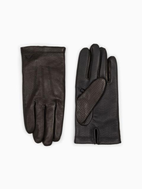 EMPORIO ARMANI Nappa lambskin touchscreen gloves