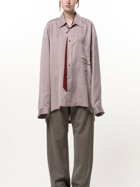 Maison MIHARAYASUHIRO Attached Tie Long Sleeve Satin Shirt