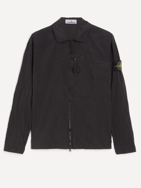 Stone Island Nylon Metal Zip-Up Overshirt in Black