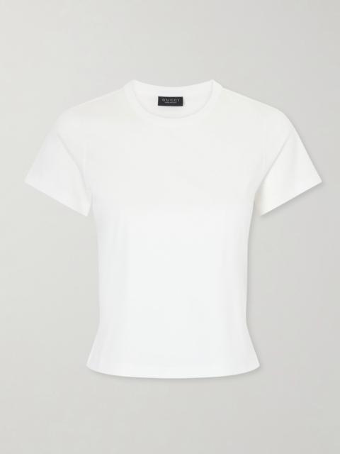 GUCCI Logo-embroidered Cotton T-shirt